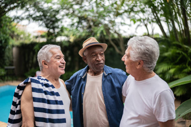 istock Senior men talking outdoors 1390899977