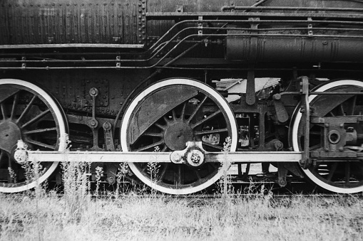 3 wheels of a locomotive