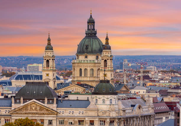 istock St. Stephen's basilica dome at sunset, Budapest, Hungary 1390903591