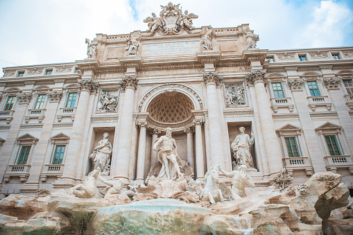 Beautiful Fountain de Trevi in Rome, Italy. The most popular area in Rome