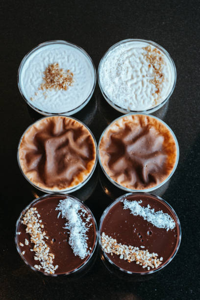 istock sweet food varieties, baked rice pudding, chocolate pudding, supangle, pudding, cauldron, sutlac, kazandibi, muhallebi 1390905008