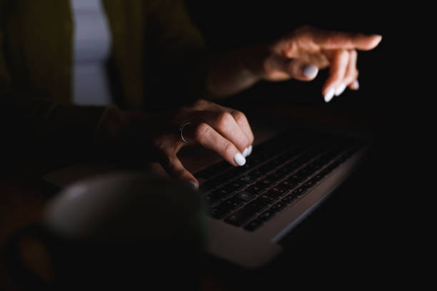 istock Woman doing online search on laptop, pointing at the data on the screen 1390905797