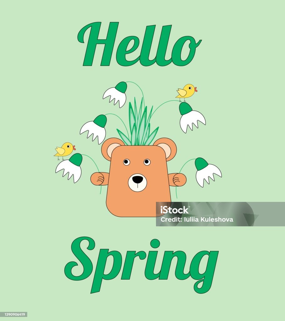 Cute Spring Card Backrounds Spring Postcard Stock Illustration - Download Image Now - Abstract ...