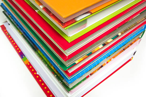 multicolor books Closeup view of multicolor children's books libruary stock pictures, royalty-free photos & images
