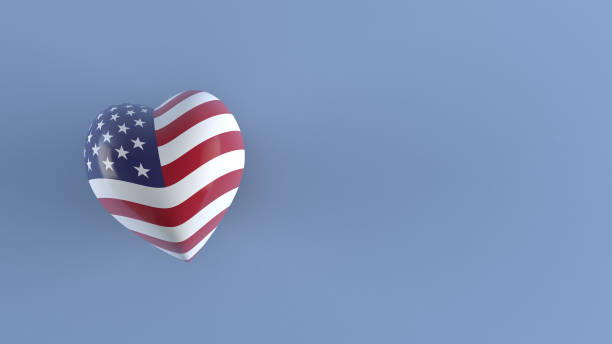 istock Heart with USA flag 1390908467