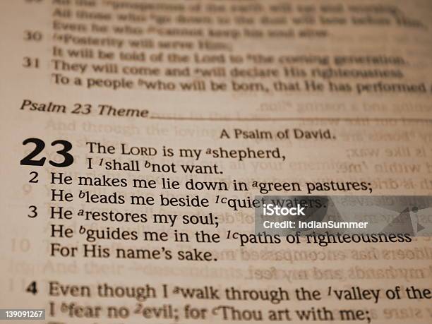 Psalm 23 Stock Photo - Download Image Now - Bible, Christianity, Church