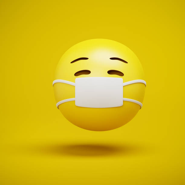 istock 3d render of a face mask emoji smiley. Mask face. 1390914340