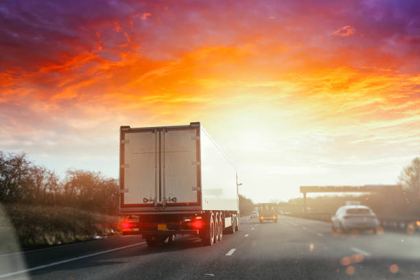 istock Lorry on a motorway in motion 1390921415