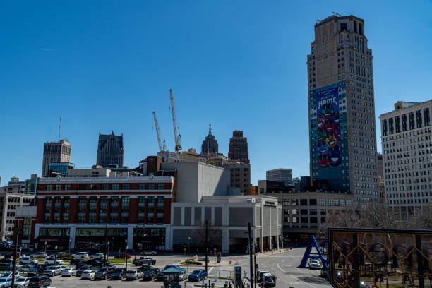 Downtown Detroit, MI Detroit, MI, USA - 04.10.2022
- Downtown Detroit, MI as seen from the area near Ford Field and Comerica Park (E Montcalm Street, E Adams Avenue, and Brush Street) comerica park photos stock pictures, royalty-free photos & images