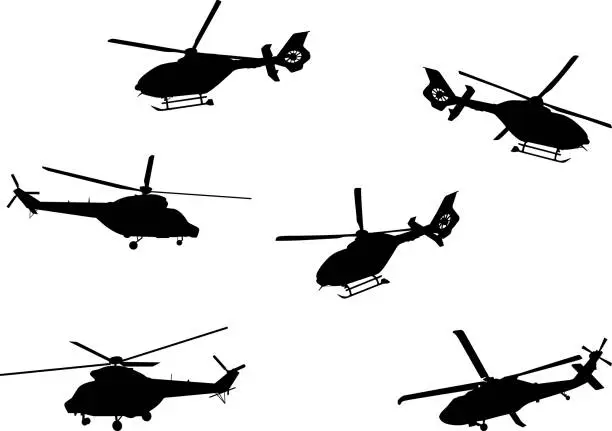 Vector illustration of helicopters