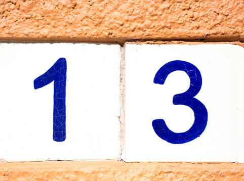Ceramic Number 13 Street Address Tiles