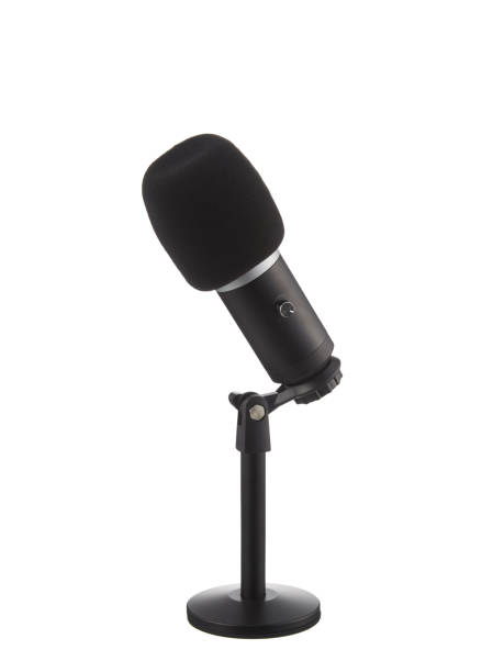 istock Desk Microphone That Stands From a Desk Border on White 1390935085