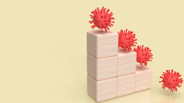 istock The red virus and wood cube for sci or medical concept 3d rendering 1390935864
