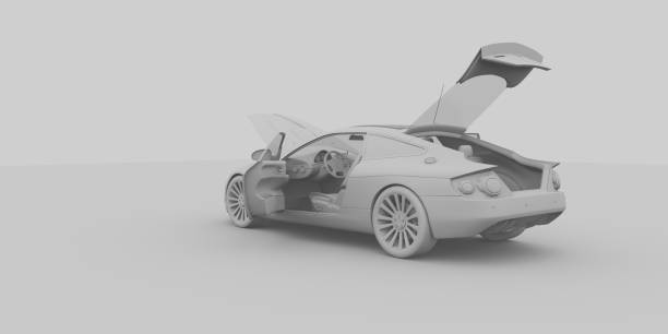istock Car with opened trunk and door 1390951296