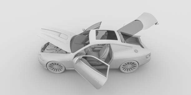 istock Car with opened trunk and door 1390951304