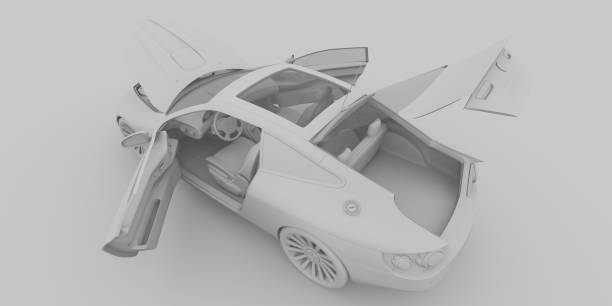 istock Car with opened trunk and door 1390951335