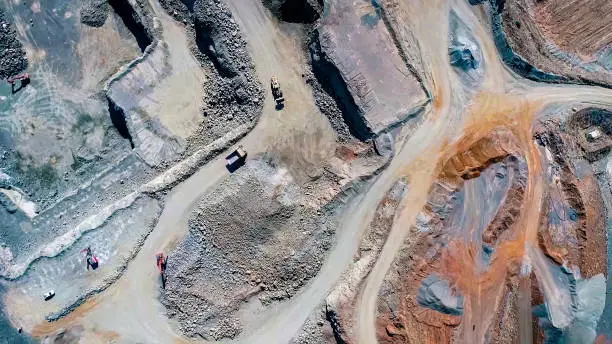 Drone view of Lake Cooper Quarry in Central Victoria