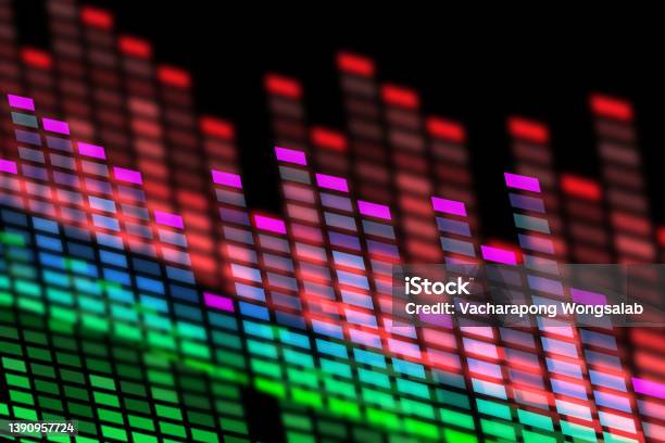 Sound Equalizer In Electronic Music Stock Photo - Download Image Now - Sound Mixer, Noise, Music