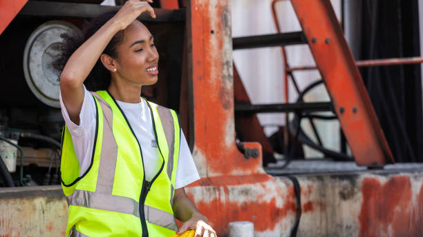 istock African American female worker at warehouse or logistic place 1390960674