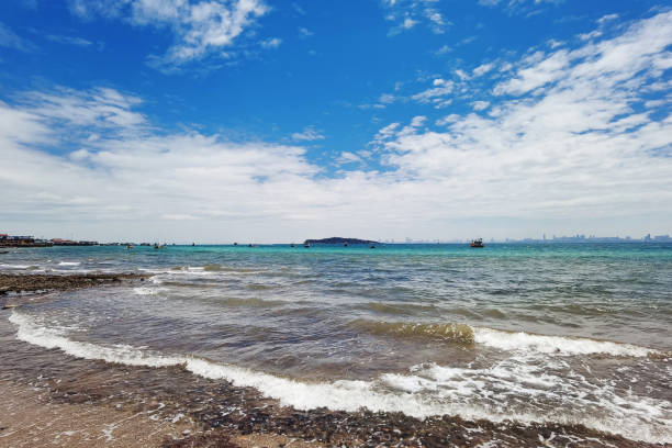 istock tropical beach and blue sky 1390962944
