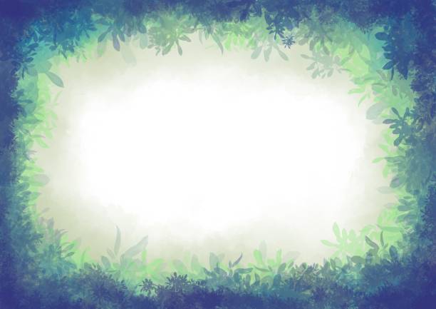 istock tropical frame floral template that combines various green leaves. 1390966014