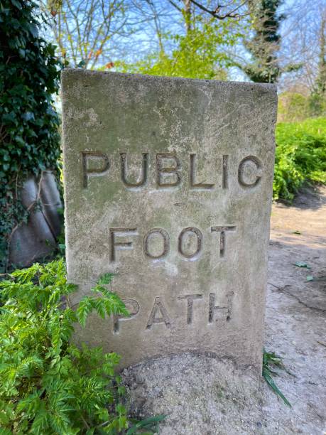 istock Public footpath in countryside 1390970494