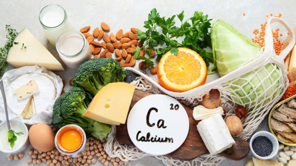 istock Healthy food high in calcium on light background. 1390971298