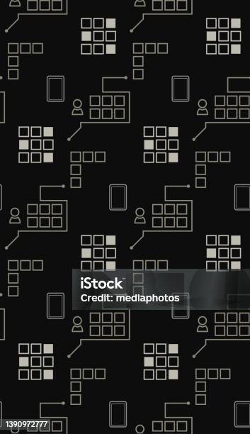 Network Communication Pattern Seamless Pattern With Technological Chains Communication Between People ...