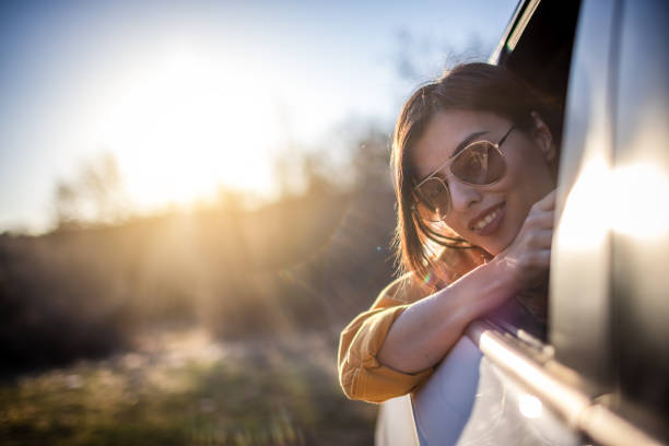 istock Young woman on the road 1390974813