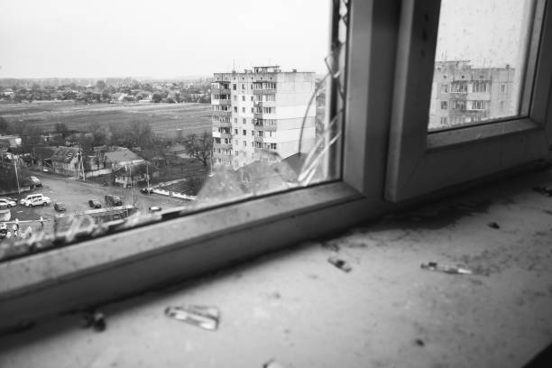 From the top floor of a damaged building