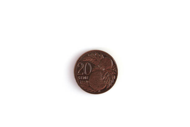 istock Numismatics. Old coin on a white background 1390977638