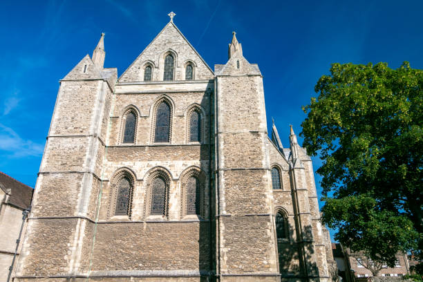 istock Rochester Cathedral at Medway in Kent, England 1390977716