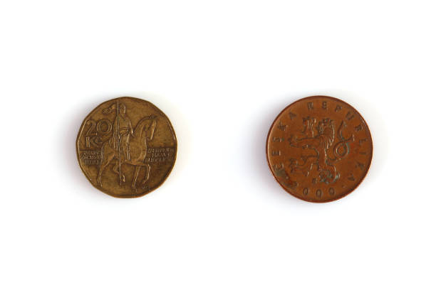 istock Numismatics. Old coin on a white background 1390977747