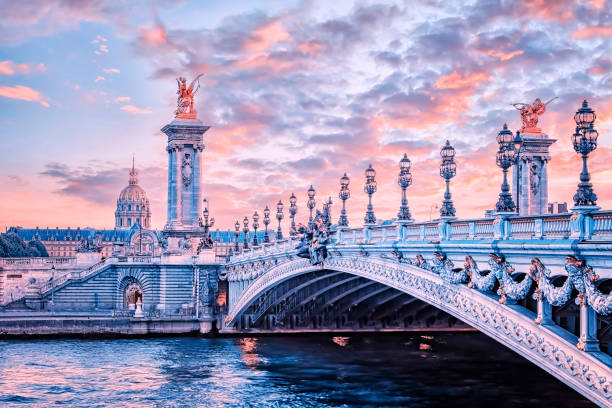 istock Alexandre III bridge in Paris at sunset 1390978139