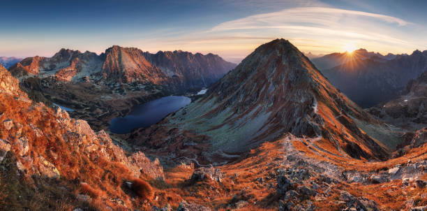 istock Mountain panorama at sunset, Tatras 1390978292