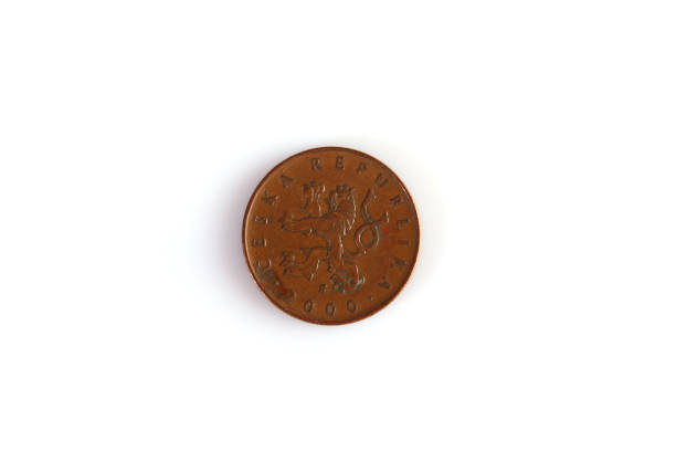 istock Numismatics. Old coin on a white background 1390978892