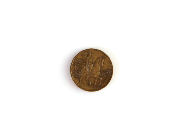 istock Numismatics. Old coin on a white background 1390978896
