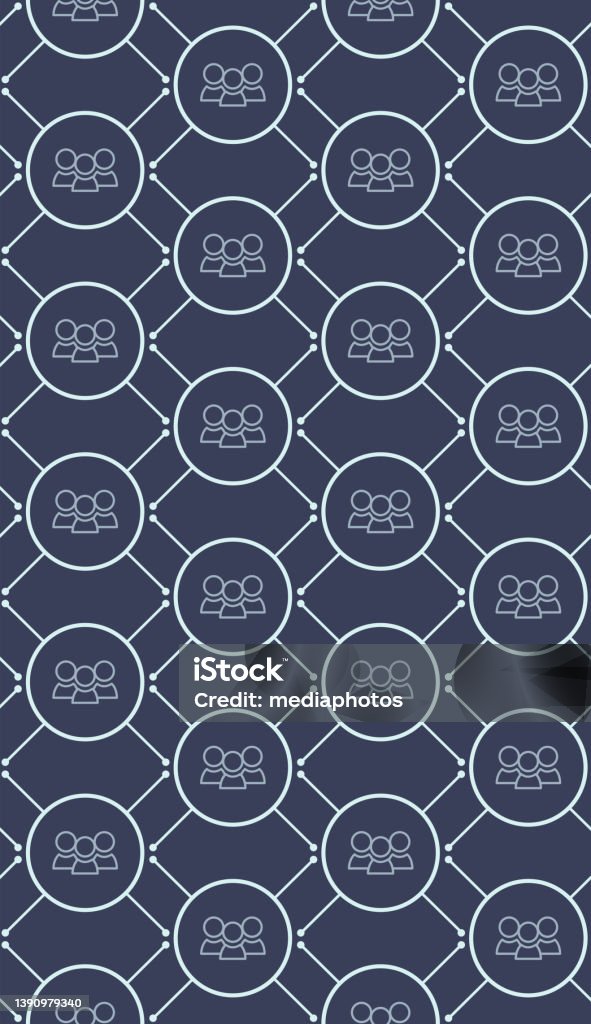 Communication Pattern Background Seamless Pattern With Technological Chains Communication Between People ...