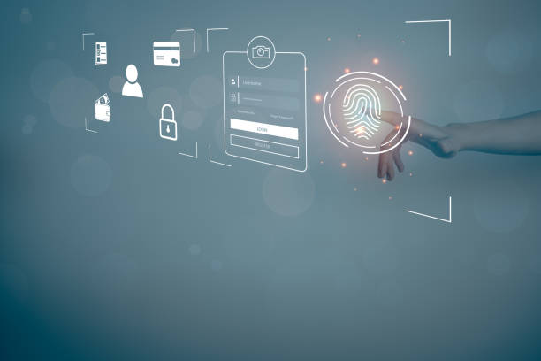 istock Personal security to access information on the internet, cyber login, user are scanning fingerprint on virtual screen, encryption for identity, computer and network security. 1390981173