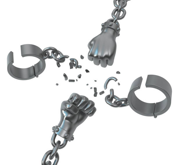 istock Fist Metal Shackles Smash 1390982390