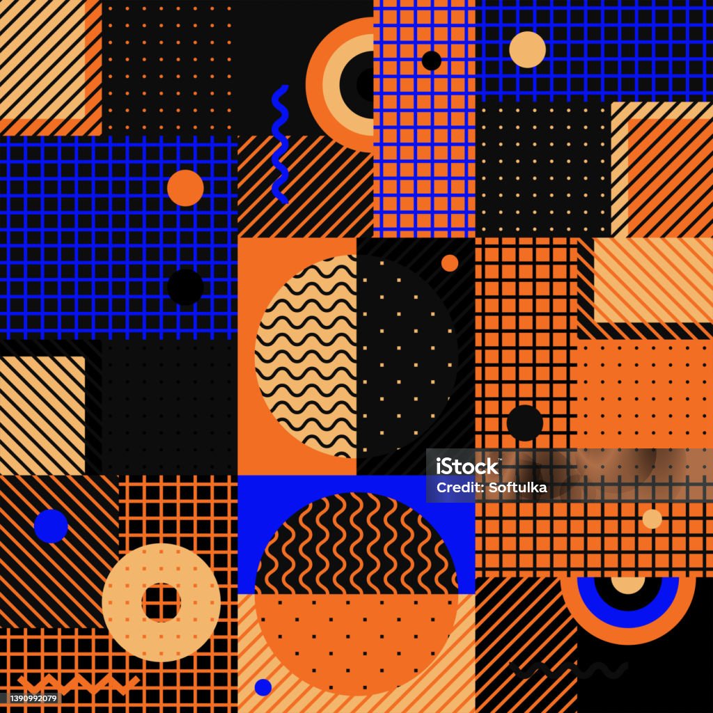 Fancy Simple Patterns Trendy Seamless Pattern Background With Simple Fancy Shapes Stock ...