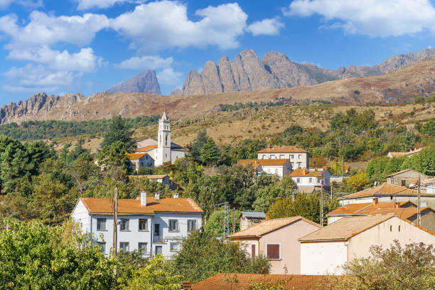 Landscape with Calacuccia village, Corsica