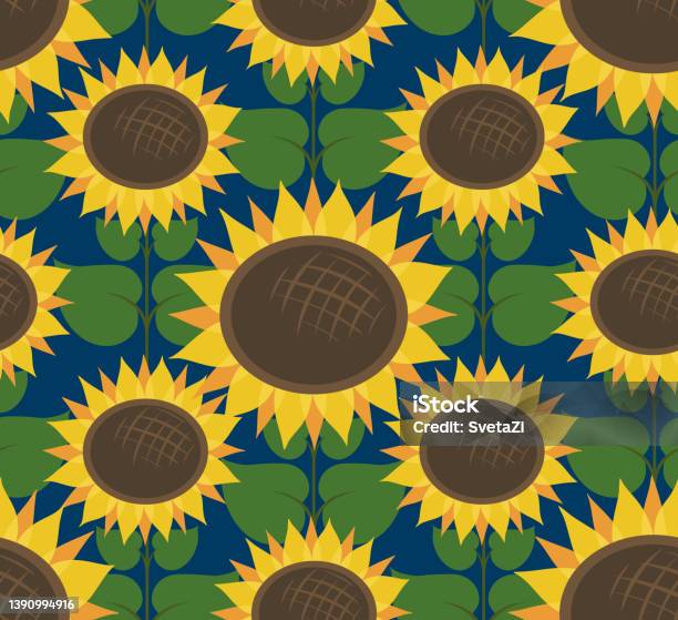 Sunflower Pattern Abstract Sunflowers Pattern Stock Illustration - Download Image Now - Abstract ...