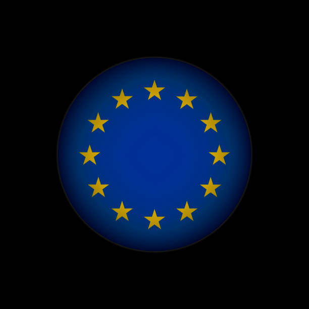 ilustrações, clipart, desenhos animados e ícones de país união europeia. bandeira da união europeia. ilustração vetorial. - european union flag flag european community interface icons