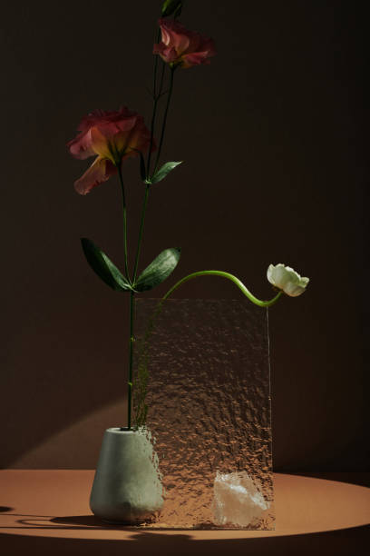 istock Flowers And Textured Glass 1390995963