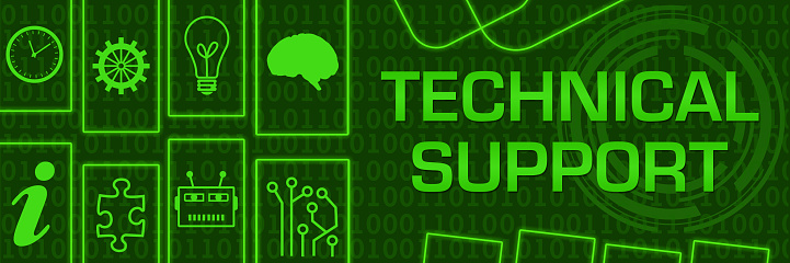 Technical Support concept image with text and technology symbols.