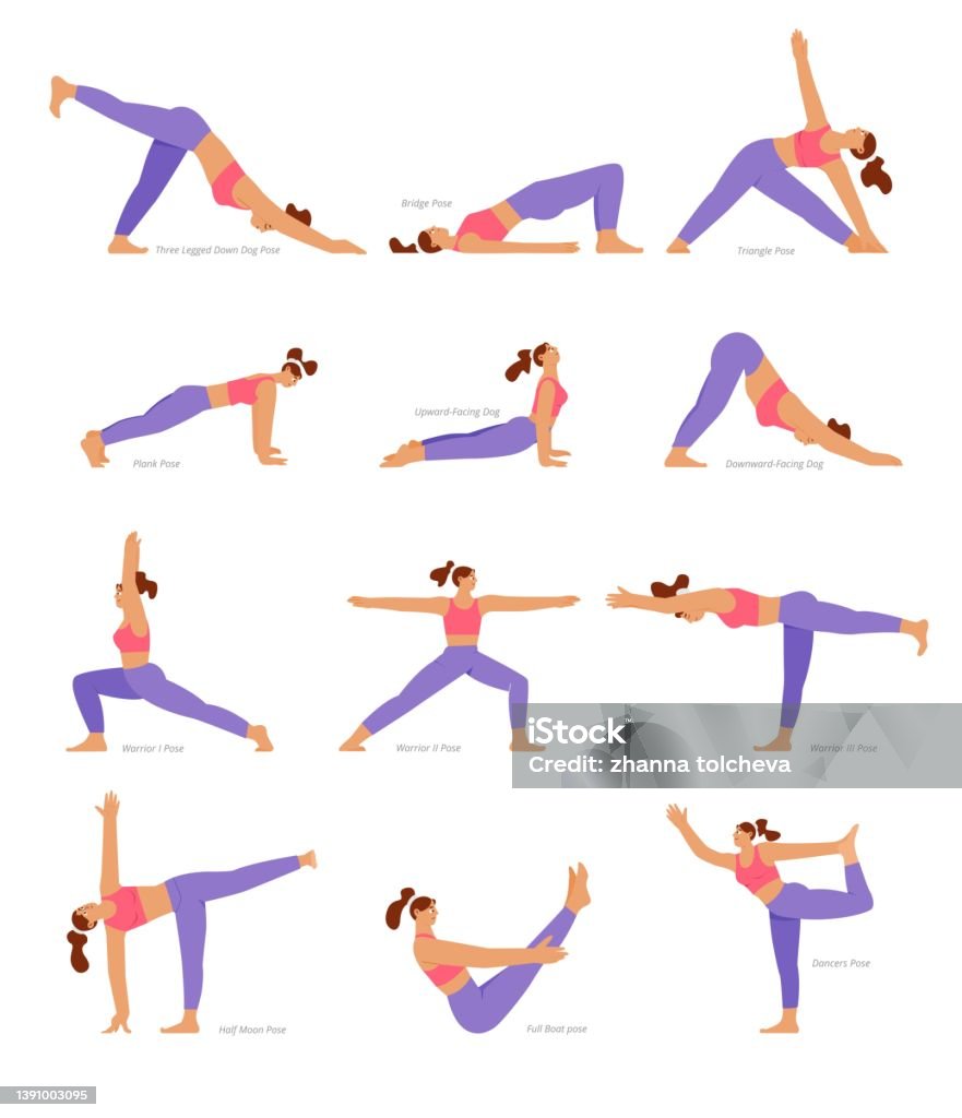 Bộ Sưu Tập Lớn Các Asana Yoga Tư Thế Người Phụ Nữ Tập Yoga Hình ...