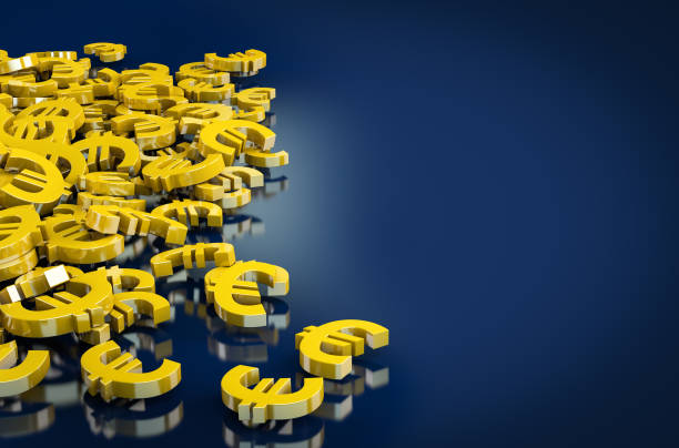istock Euro sign in a heap on a table with copy space 1391005061