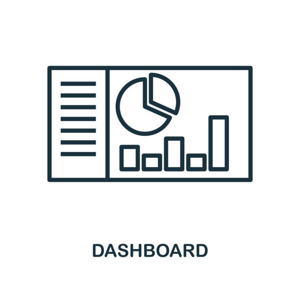 gliederungsstil des dashboardsymbols. dünnes kreatives dashboard-symbol für logo, grafikdesign und mehr - armaturenbrett stock-grafiken, -clipart, -cartoons und -symbole