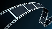 istock Film strip in perspective. 3D isometric film strip. Cinema Background. Template cinema festival or presentation with place for your text. Movie time and entertainment concept. Vector illustration. 1391013494